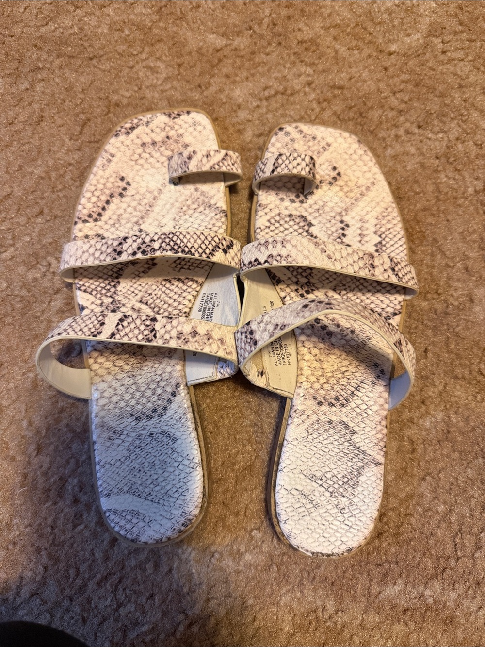 Target Snake-Print Strappy Slide Sandals - Beige and Black